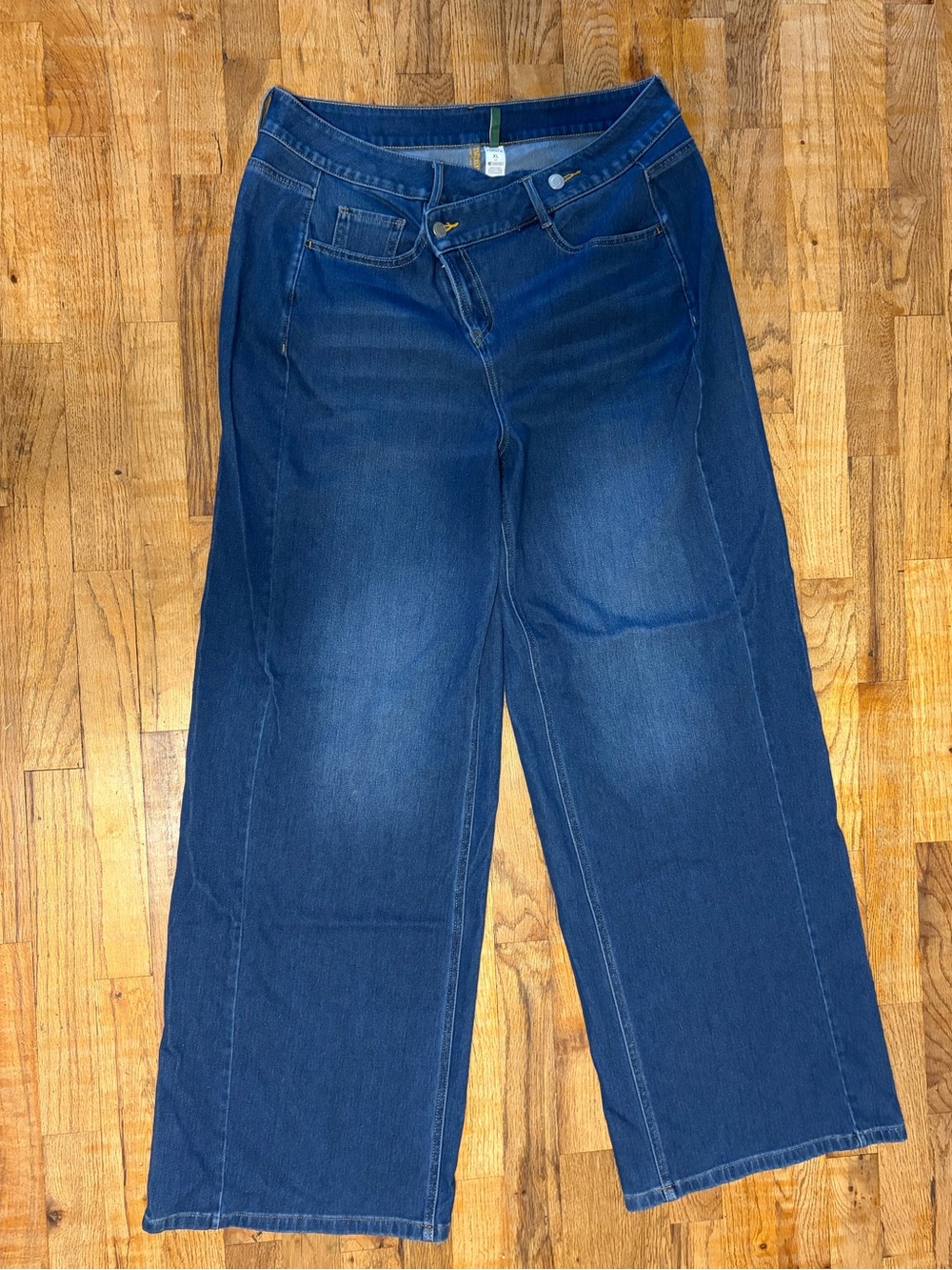 Women's XL TALL Halara Flex Asymmetric Mid Rise Baggy Wide Leg Jeans